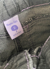 Load image into Gallery viewer, Pumpkin Patch kids girls size 9 grey denim belted purple stitching skirt, VGUC
