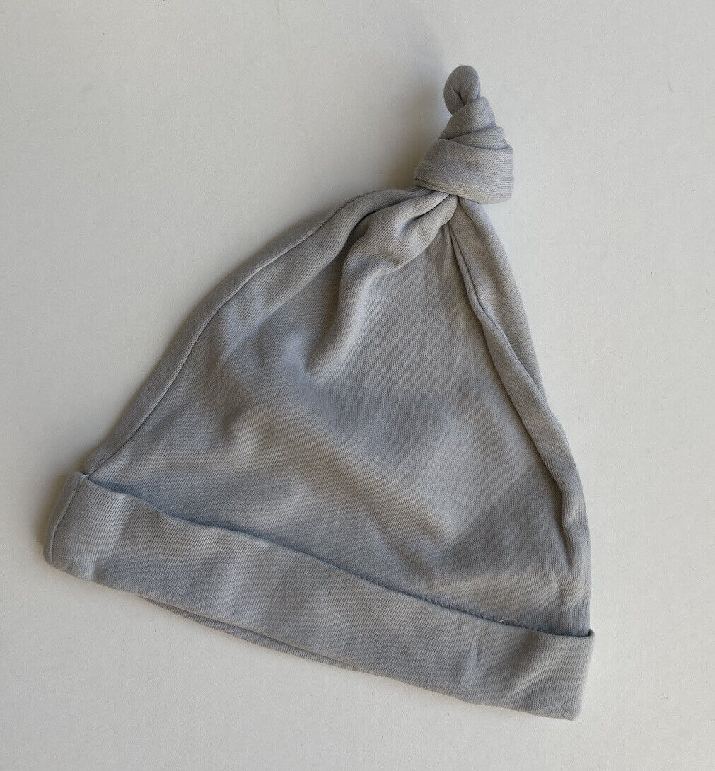 Sapling baby unisex size S (approx. 0-6 months) grey knotted beanie hat, VGUC