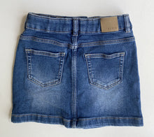 Load image into Gallery viewer, Target kids girls size 5 blue denim button up mini skirt, VGUC
