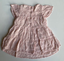 Load image into Gallery viewer, Target baby girl size 3-6 months dusty pink lace short sleeve dress, VGUC
