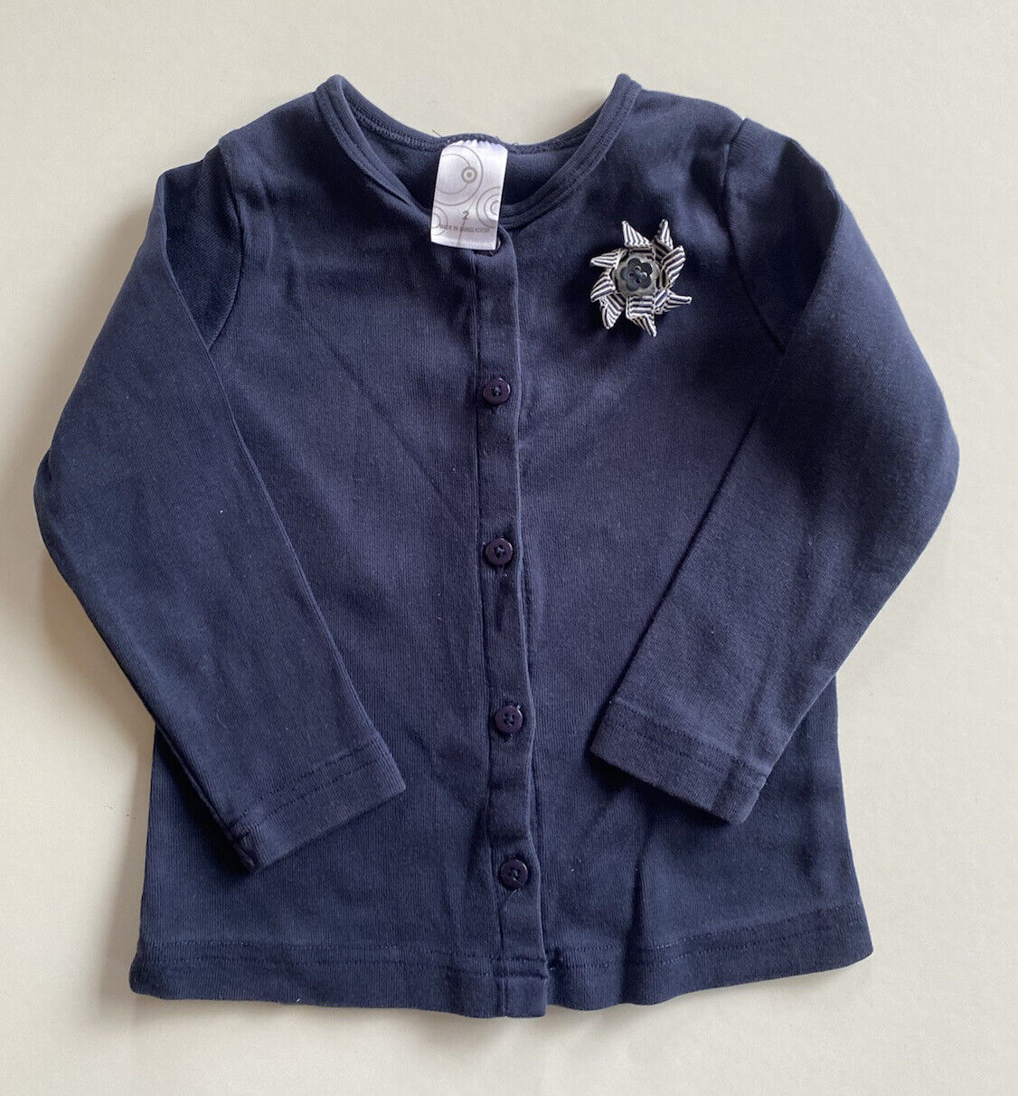 Target kids girls toddler size 2 navy blue button up light cardigan fl