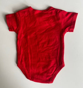 Ollie's Place baby size 0-3 months red t-shirt bodysuit Superhero Daddy, VGUC