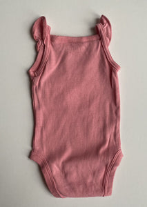 Carter's baby girl size newborn pink bodysuit singlet top flamingos, VGUC