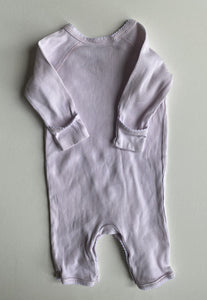 Bebe by Minihaha baby girl size 3-6 months pink ribbed wrap one-piece, VGUC