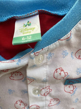 Load image into Gallery viewer, Disney baby size 6-12 months blue white button up vest top Winnie the Pooh, VGUC
