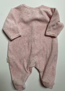 Le Bon baby girl size newborn pink velour one-piece giraffe, VGUC