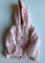 Load image into Gallery viewer, DKNY baby girl size 12-18 months pale pink hooded puffer jacket warm, VGUC
