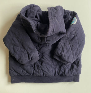 Jasper Conran baby boy size 9-12 months navy blue quilted jacket hood, VGUC