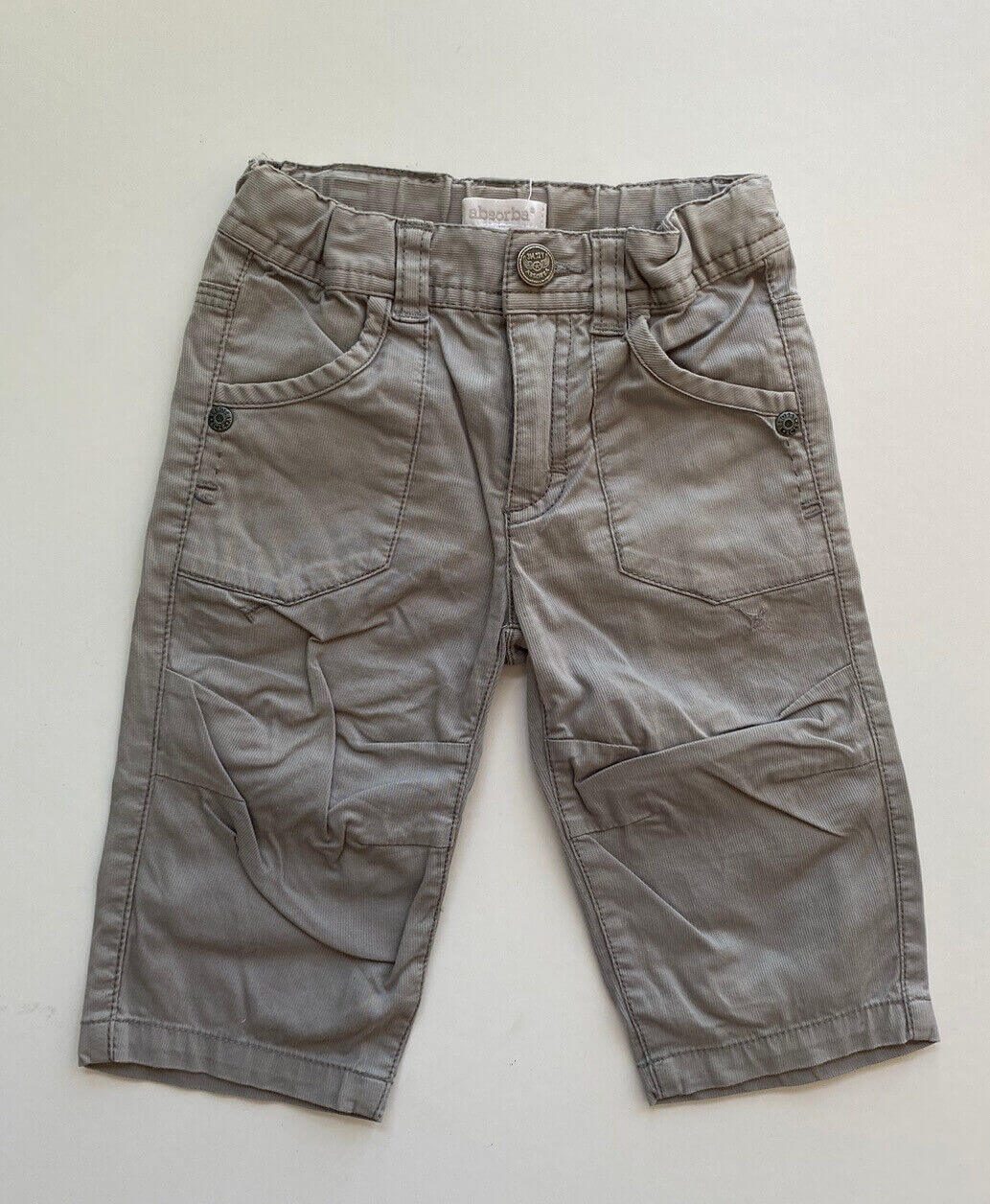 Absorba baby boy size 3-6 months grey pants pockets, VGUC