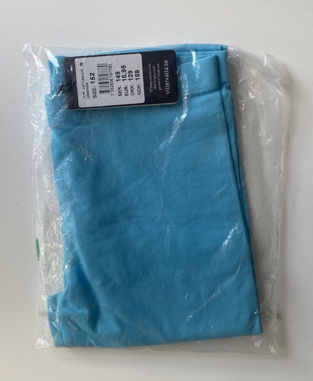 Viller Villa kids size 152 (size 11-12 years) blue leggings pants, BNWT