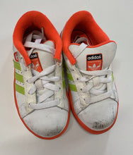 Load image into Gallery viewer, Adidas kids unisex size US 11/EUR 28.5 white orange green sneakers shoes, GUC
