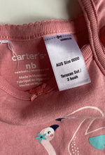 Load image into Gallery viewer, Carter&#39;s baby girl size newborn pink bodysuit singlet top flamingos, VGUC
