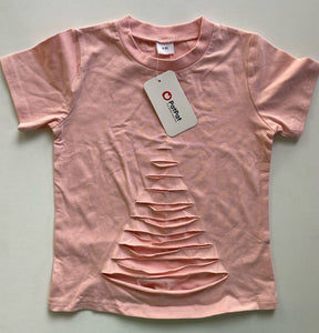 PatPat kids girls size 4-5 years pink short sleeve t-shirt cut outs, BNWT