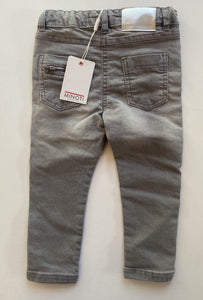 Minoti kids girls toddler size 2 years grey denim straight leg jeans pants, BNWT