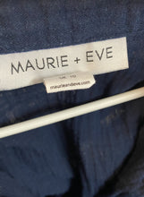 Load image into Gallery viewer, Maurie &amp; Eve Women&#39;s maternity size 10 navy blue button up maxi dress belt, VGUC
