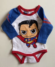 Load image into Gallery viewer, Superbaby baby boy size 3-6 months Superman long sleeve bodysuit, VGUC
