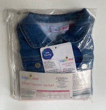 Load image into Gallery viewer, Higgledee Aldi baby girl size 12-18 months blue denim jacket hearts, BNWT
