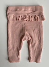 Load image into Gallery viewer, H&amp;M baby girl size newborn pink ribbed ruffle leggings pants, EUC
