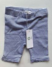 Load image into Gallery viewer, NEW Purebaby baby girl size 0-3 months blue white stripe leggings frill, BNWT
