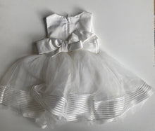 Load image into Gallery viewer, Ollie&#39;s Place baby girl size 3-6 months white tutu party dress bow, VGUC
