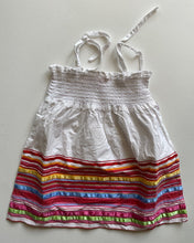 Load image into Gallery viewer, Esprit baby girl size 18-24 months white smocked dress red pink stripe, VGUC
