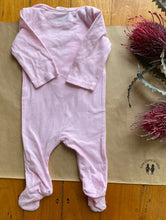 Load image into Gallery viewer, Milky baby girl size newborn pink one-piece ruffle heart, VGUC
