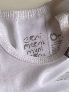Eeni Meeni Miini Moh baby girl size 0-3 months white dress bloomers, VGUC