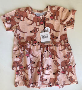 Dear Sophie kids girls size 134/140 (9-10) pink tunic top pink kangaroos, BNWT