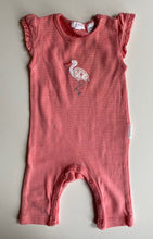 Load image into Gallery viewer, Purebaby baby girl size 0-3 months pink stripe sleeveless one-piece bird, VGUC
