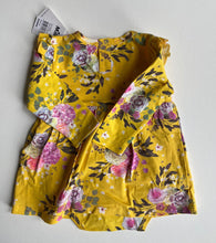 Load image into Gallery viewer, Milky baby girl size 6-12 months yellow floral bodysuit dress frills, BNWT
