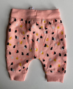 Baby Berry baby girl size newborn neon pink drawstring track pants spots, EUC