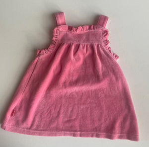 Pumpkin Patch baby girl size 0-3 months pink velour sleeveless dress, EUC