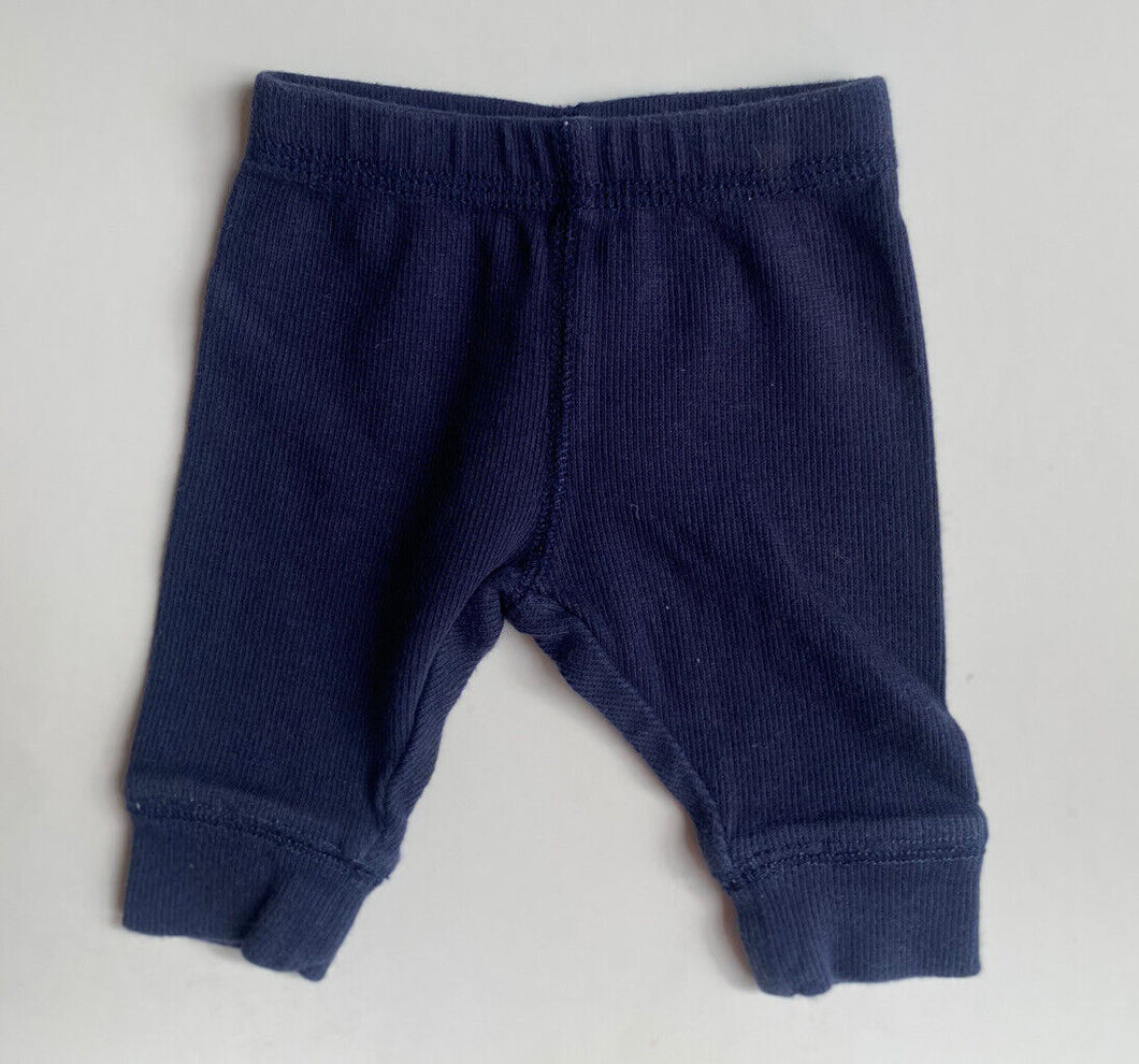 Sprout baby unisex size newborn navy blue ribbed leggings pants, VGUC