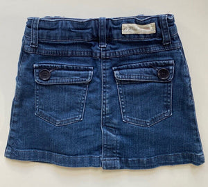 Country Road kids girls size 6 navy blue denim mini skirt buttons, VGUC