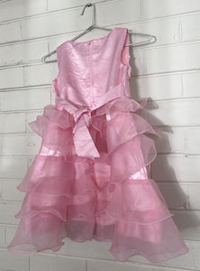 Unbranded kids girls size 5-6 years pink tutu party dress flowers, VGUC