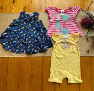 Tiny Little Wonders girl size 3-6 Summer bundle dress t-shi