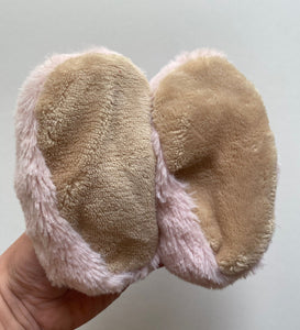 Bebe by Minihaha baby girl size S pink fluffy bunny slippers shoes