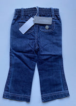 Load image into Gallery viewer, NEW Purebaby baby size 6-12 months blue denim jeans pants pull on, BNWT
