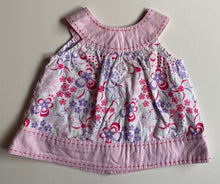 Load image into Gallery viewer, Sprout baby girl size 0-3 months pink purple floral cotton sleeveless dress VGUC
