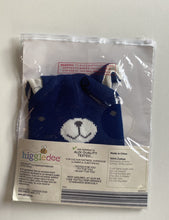 Load image into Gallery viewer, Higgledee ALDI baby size 0-6 months blue knitted beanie hat bear, BNWT
