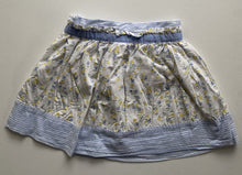 Load image into Gallery viewer, Janie and Jack kids girls size 5 white blue floral adjustable waist skirt, VGUC
