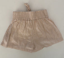 Load image into Gallery viewer, Country Road kids girls size 6 metallic bronze white stripe shorts belted, GUC
