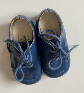 Gro-Shu kids size 4.5/13.5cms blue lace up shoes made in Australia, VGUC