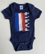 Load image into Gallery viewer, Unbranded baby size 6-12 months navy blue bodysuit t-shirt Paris France, EUC
