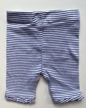 Load image into Gallery viewer, NEW Purebaby baby girl size 0-3 months blue white stripe leggings frill, BNWT
