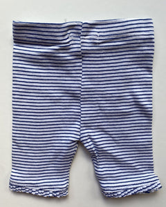 NEW Purebaby baby girl size 0-3 months blue white stripe leggings frill, BNWT